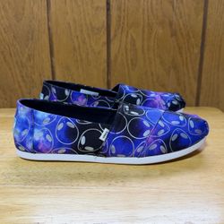 Toms Alpargata Slip On Shoes Alien Galaxy Print Canvas Womens 8.5 NEW NO BOX