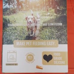 Stainless Steel / Silicone  Dog Bowl & Slow Feeder Lick Pad -$10