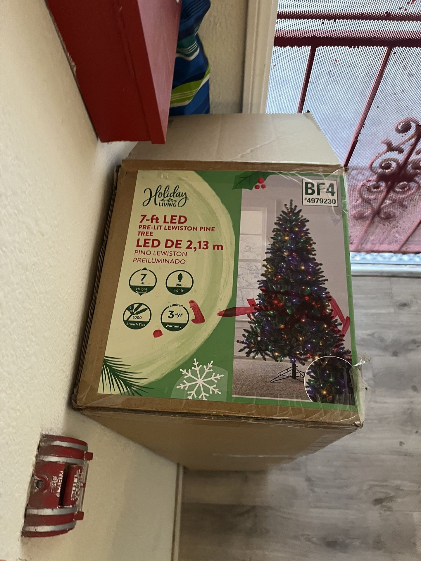 7ft tall Christmas Tree W/ Colored Lights