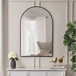 Large Arched Black Classic Accent Mirror-New In Box!