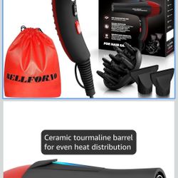 Professional Ionic Salon Hair Dryer, 2200 Watt Powerful AC Motor Ceramic Tourmaline Ion Blow Dryer, Quiet Hair Dryers with Diffuser & 2 Concentrator N