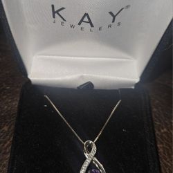 Amethyst and diamond necklace from kay's never worn. 