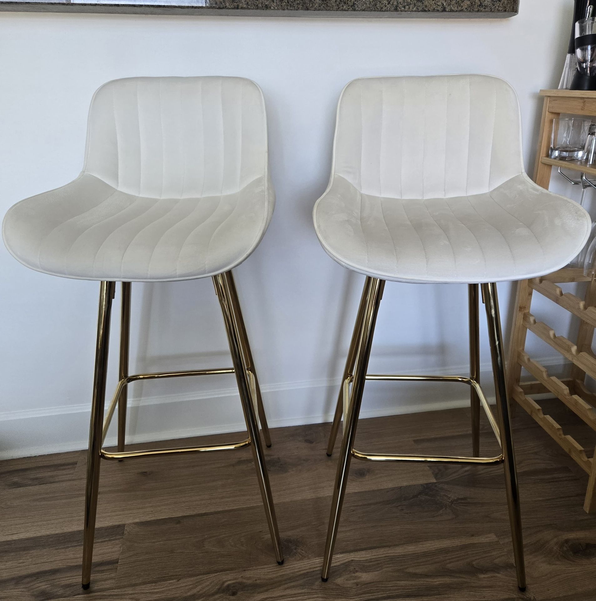Counter height Bar Stools set of 2. White