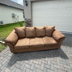 Large Microfiber 3-Seater Sofa - good condition (Free Local Delivery)