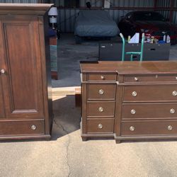 Armoire And Dresser Matching Set “solid Wood”