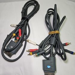 Genuine Original OEM Microsoft Xbox 360 Gray Component Video HD A/V AV Cable