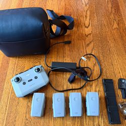 Mavic Air 2 Bag, Controller, Cords, And 4 Batteries 