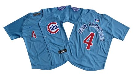 Chicago Cubs #4 Pete Crow-Armstrong Jersey Retro Blue Edition Medium -XL