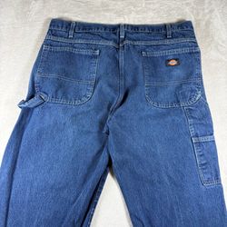 Vintage Dickies Pants Men’s 38x33 Blue Denim Carpenter Baggy Straight Y2K #1162