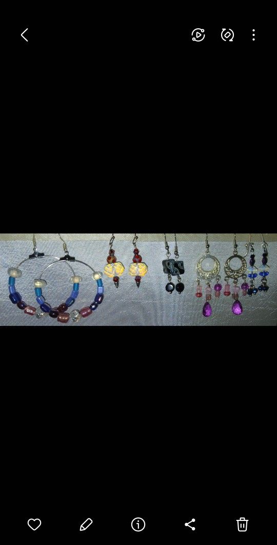 5 Pairs Of Handcrafted Earrings For $10