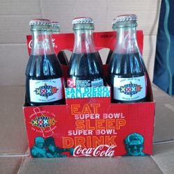 Eat Super Bowl Sleep Super Bowl Drink Coca-Cola 1996 Six Pack Bottles