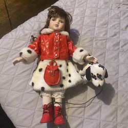 collectible porcelain doll dressed
