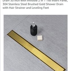 30 inch brushed gold shower drain
