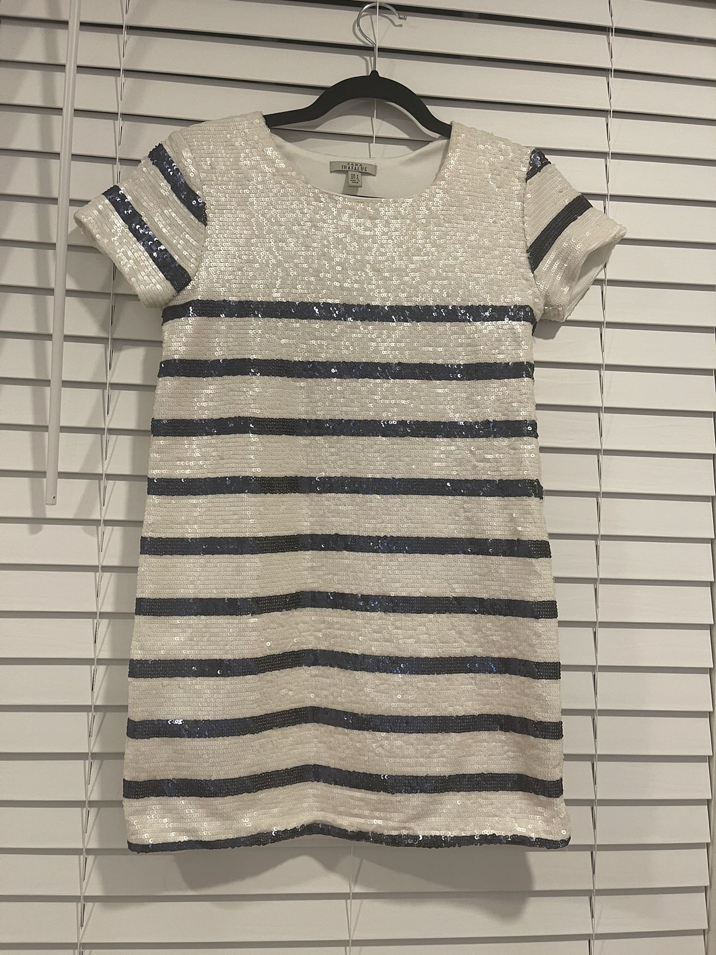 ZARA Blue/White Sequins Dress, size S