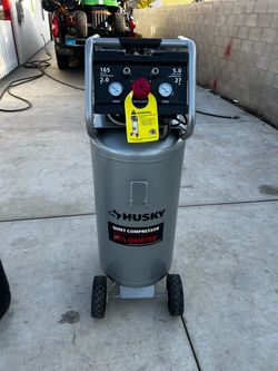 Shop Husky 27 Gal.165 PSI Vertical Electric Oil-Free Quiet Auto/Workshop Air Compressor with Dual Gauges and 2-Quick Couplers Questions & Answers (34)