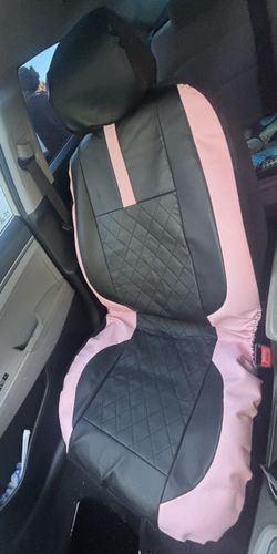 Black and Pink Leather Car Seat Cover