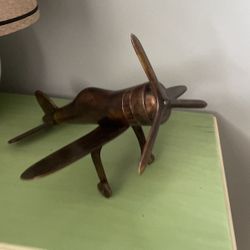 Solid Brass Plane Sculpture Decor