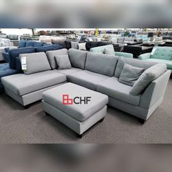 New Sectional Sofa With Ottoman 104" x 75" x 35" H