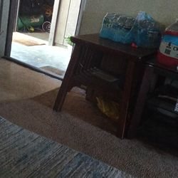 Wood side table