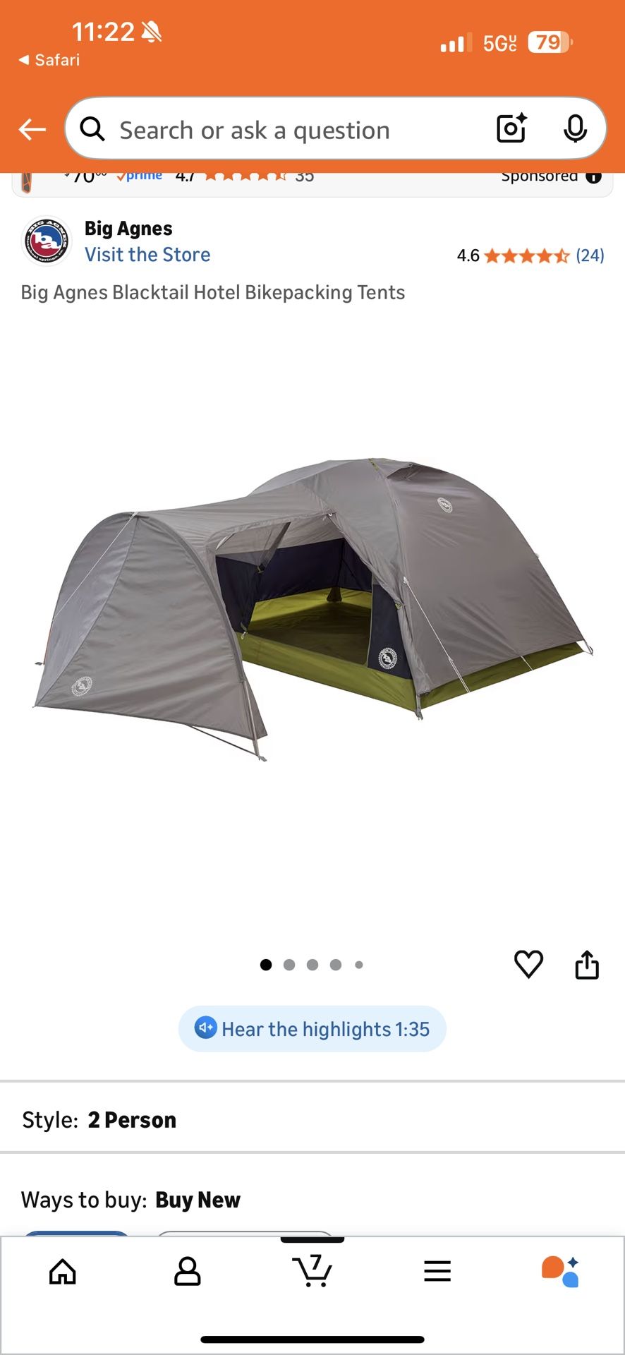 Big Agnes Backpacking Tent