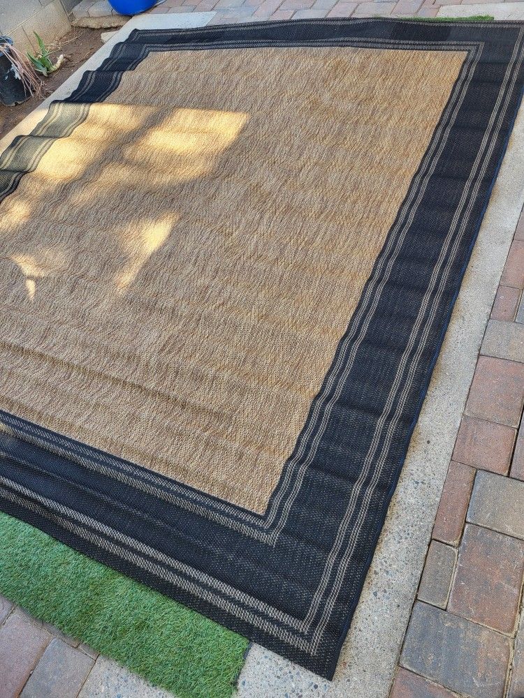 HANTON BAY BLACK/BROWN 8FT× 10FIT Indoor. Oudoor I New