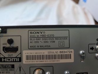 Sony HBD-E370 Blu-Ray Disc/DVD Receiver