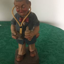 Vintage 1960s Anri Wood Pediatrician doctor man figurine 6 5/8” Tall Stethoscope