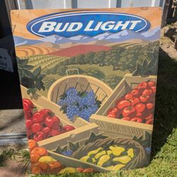Vintage Bud Light San Joaquin Valley Sign 