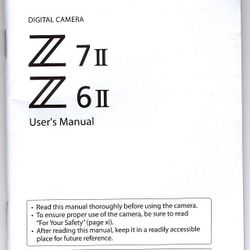 Nikon Z7 II And Z6II Users Manual 