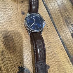 Tommy Hilfiger Men’s 43MM Leather Strap sport watch blue dial