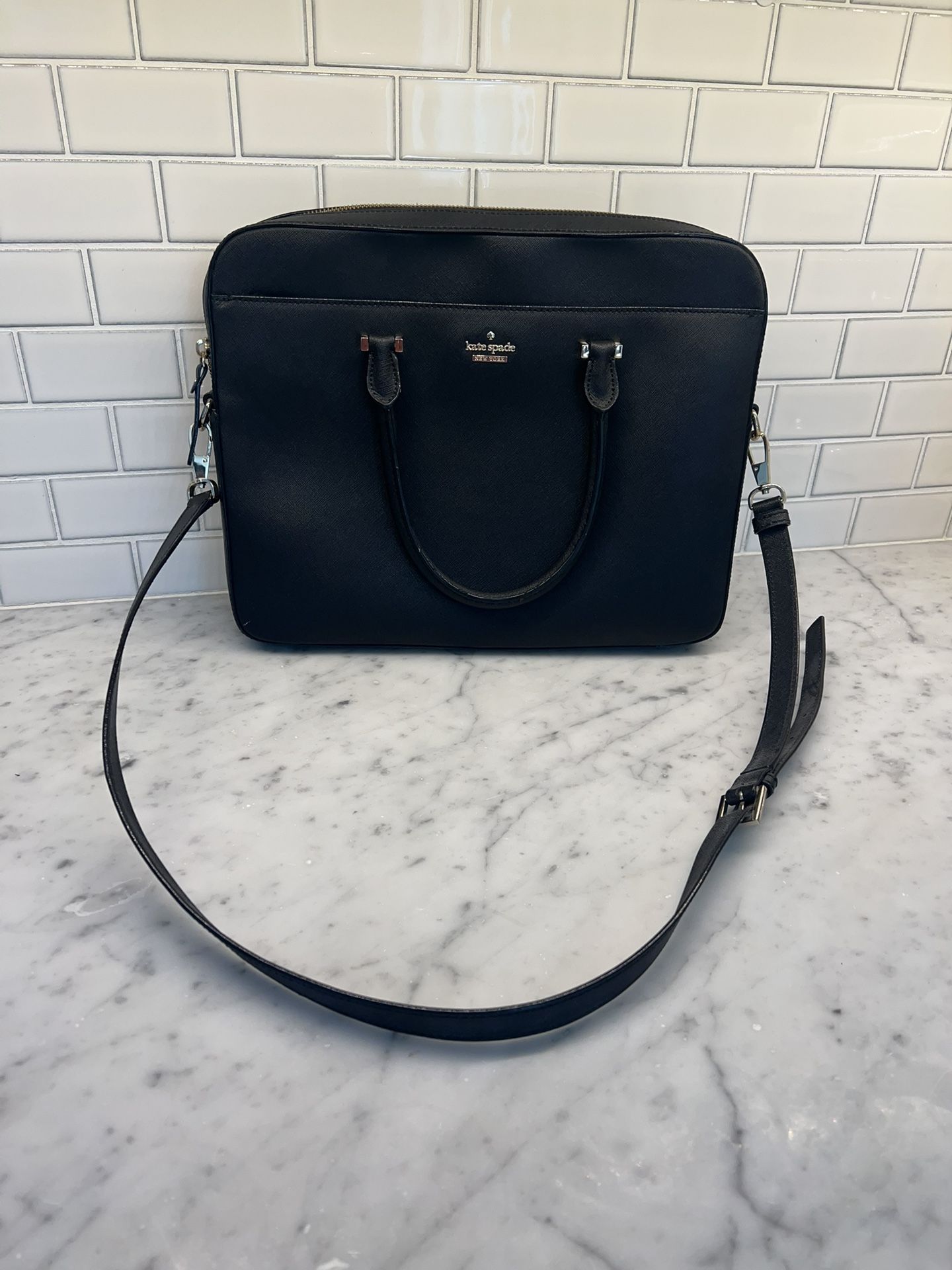 Kate Spade New York Black Leather Laptop Bag