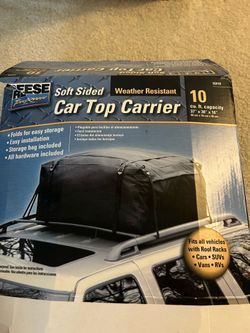 Reese car top carrier new  37 in by 30 in by 16., hold 30 cubic feet