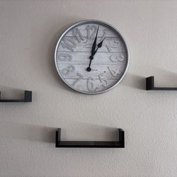 Floating wall Shelves With clock Or Sold Separately