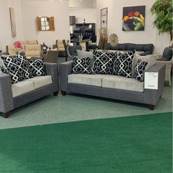 2 Piece sofa and loveseat