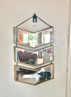 Brass + Mirrored Chevron Wall Hanging