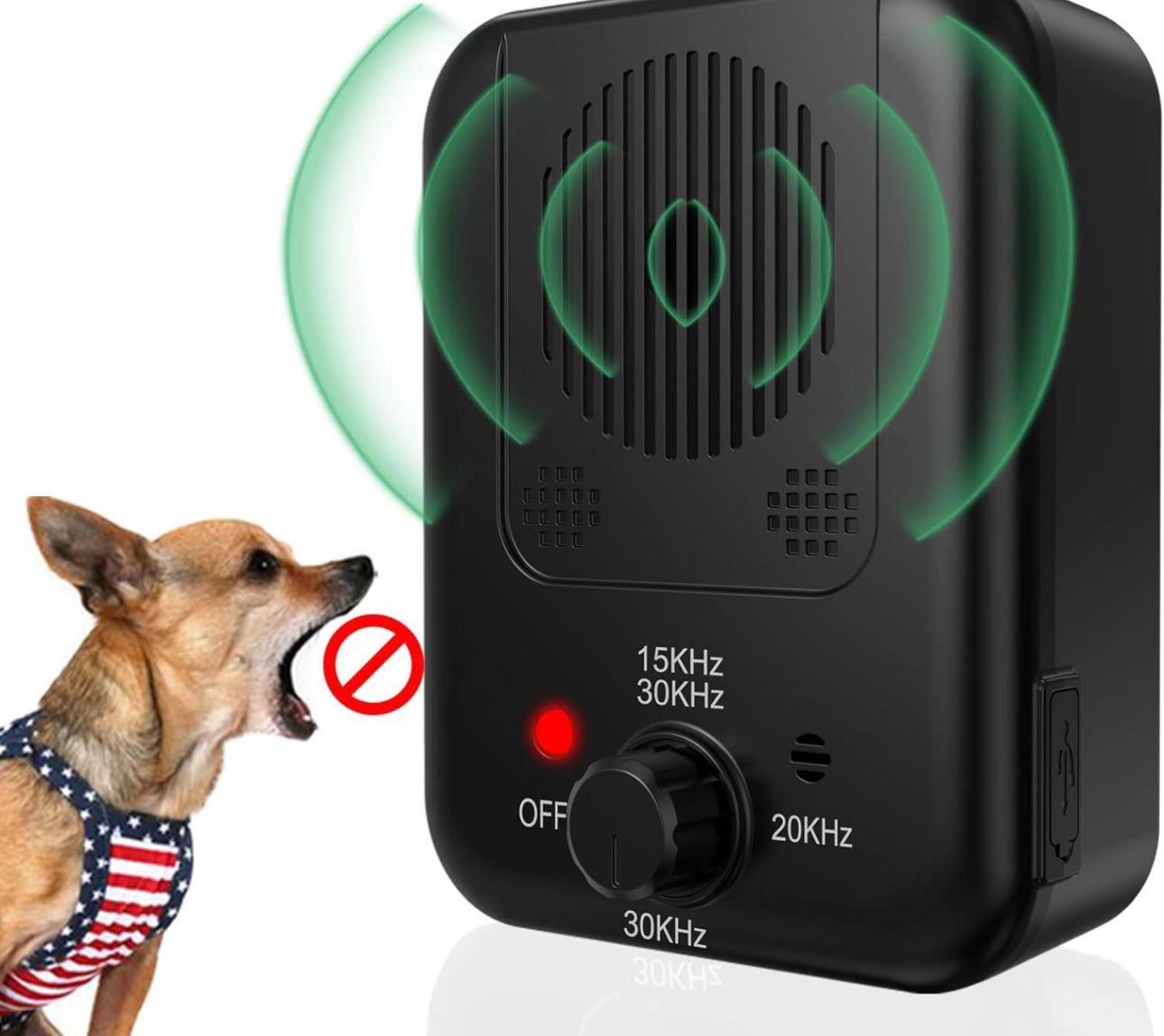 Open box  MDXSB Anti Barking Device, Dog Barking Control Device with 3 Ultrasonic Level Stop Dog Barking Deterrent Tool Up to 33ft Range for Indoor & 