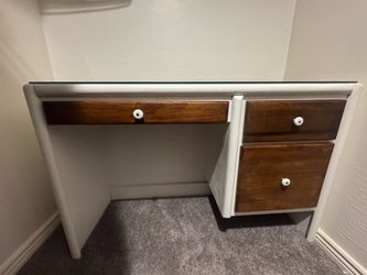 Vanity/ Desk with glass top