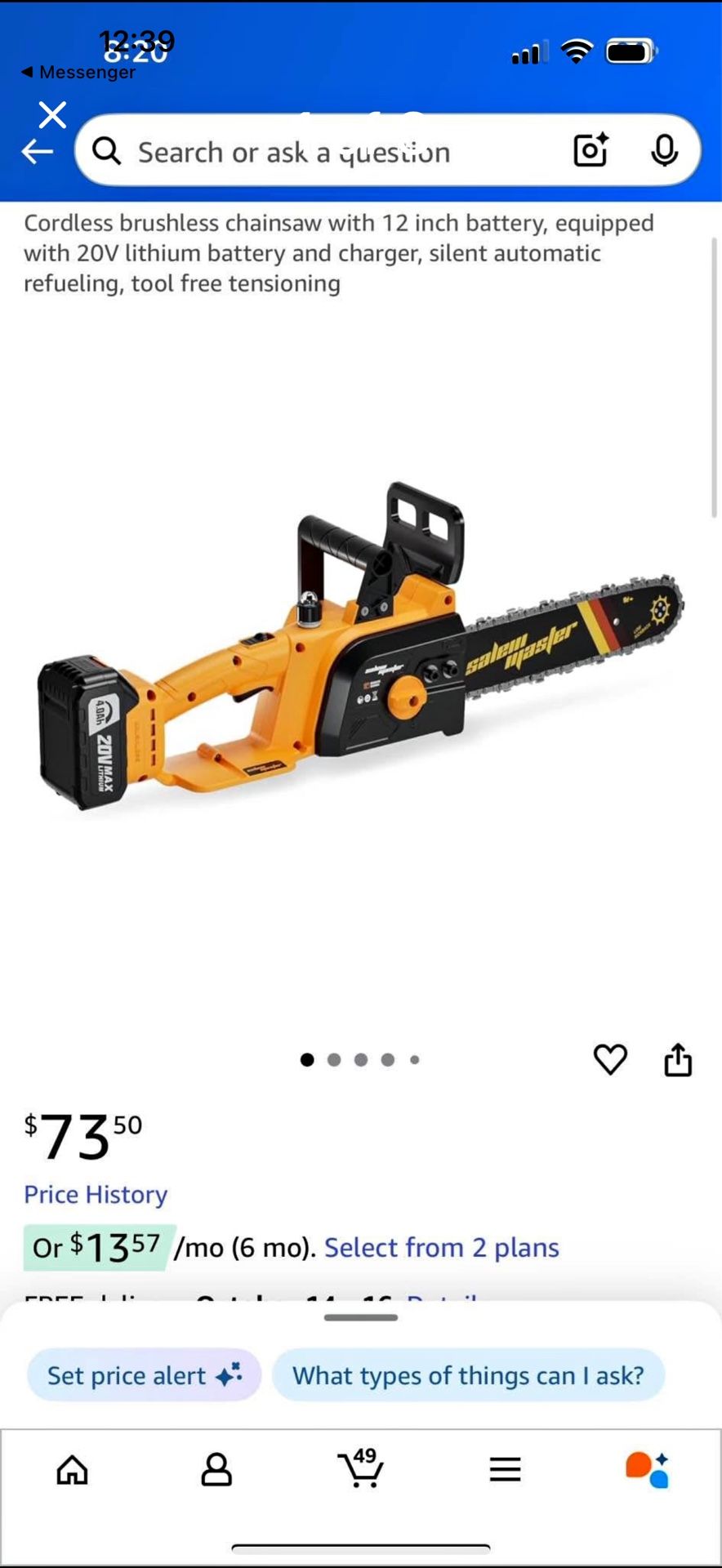 Chain Saw 12” Blade New Nueva
