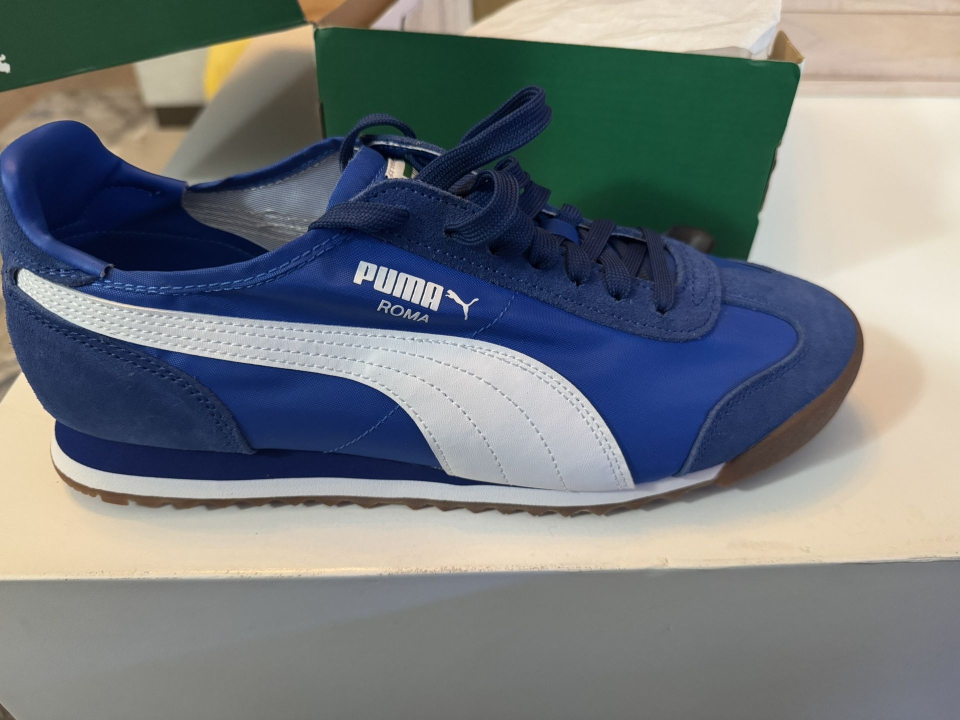 Puma Roma OG Nylon Shoes 'Team Royal Blue/Gum' (362408-41) Expeditedship