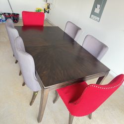 6-Piece Dining Room Set with Upholstered Chairs