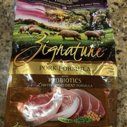 2 -4 Lb Bags Zignature Pork Limited ingredient Formula
