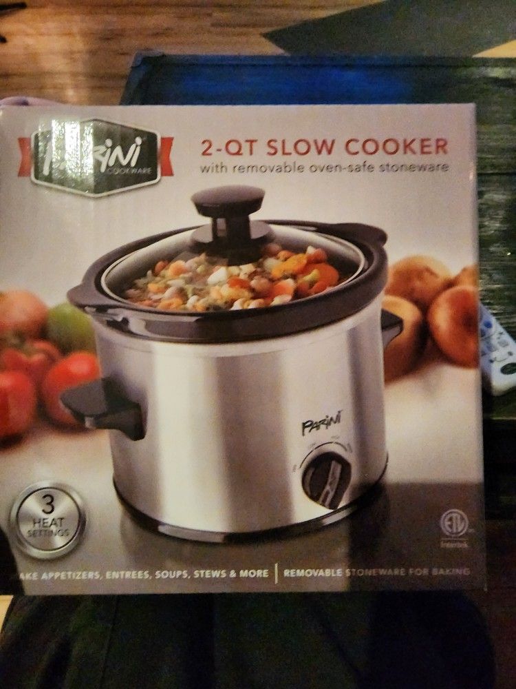 Parini 2-Qt Slow Cooker - W/ Removable Stoneware For Baking In