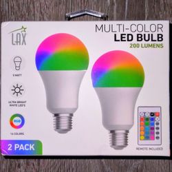 NEW multi-color LED bulb remote included 200 lumens