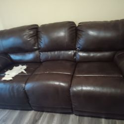 Used Brown  Leather Couch 