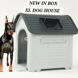 NEW IN BOX XL & TALL Dog House All Weather Raised Base / Skylight & Vents Dog House Casa De Mascota For Tall Big Dogs Dog Igloo Animal Shelter 