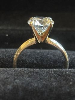New 2.58 Carat Round Diamond Engagement Ring 14k Yellow Gold