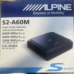 Brand New Alpine S2-A60M Mono Amplifier – 600W RMS 