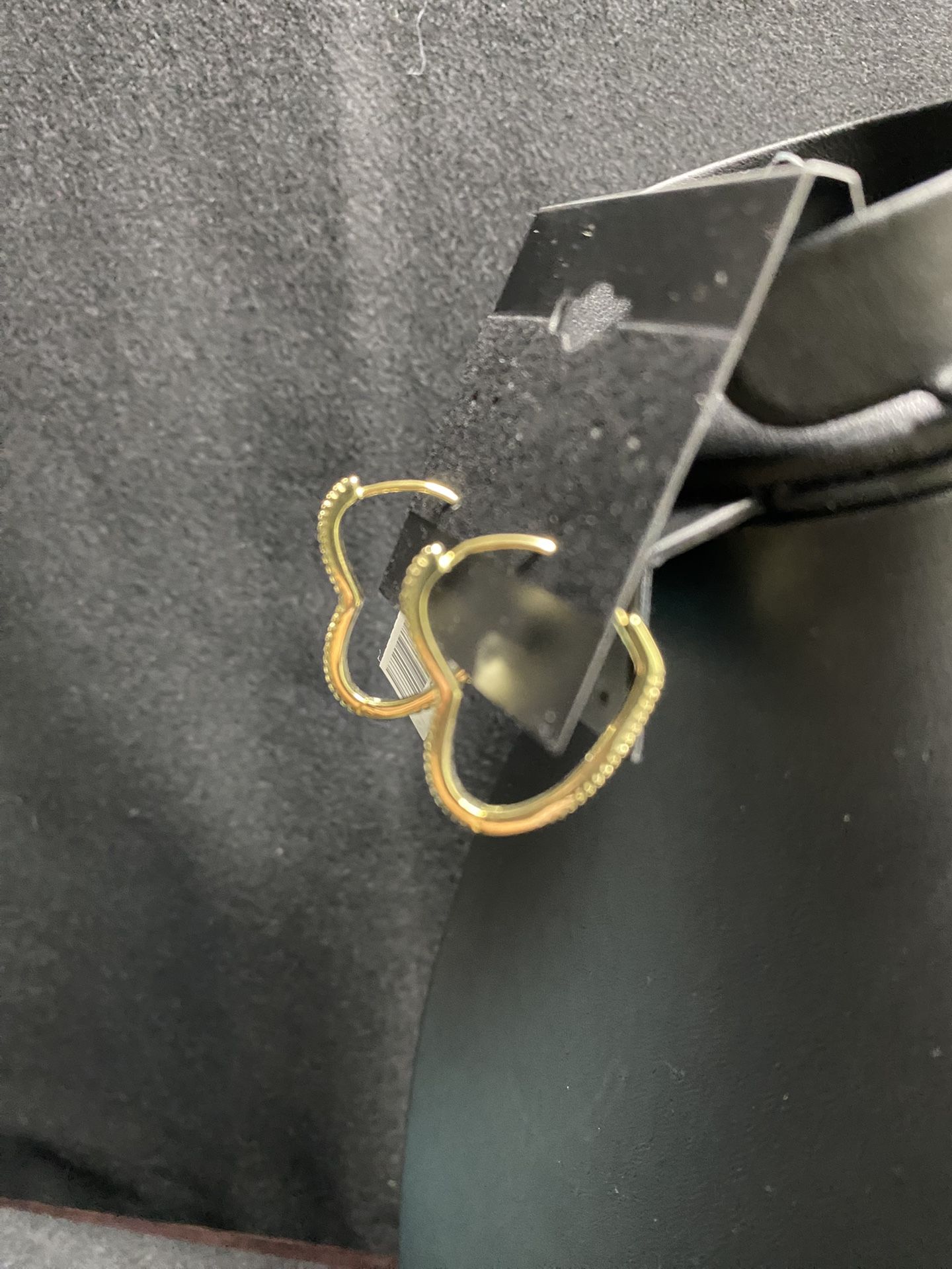 925 Silver Gold Over Heart Hoop Earrings 25mm