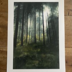 Two Forest Watercolor Signed Prints $35 Each