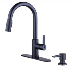 Glacier Bay Paulina Single-Handle Pull-Down Sprayer Kitchen Faucet with TurboSpray, FastMount, Soap Dispenser in Matte Black